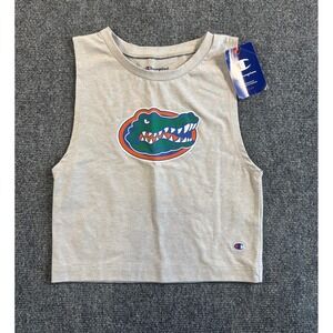 Champion Florida Gators Heather Grey Cropped Tank Top Womens Large Classic Fit